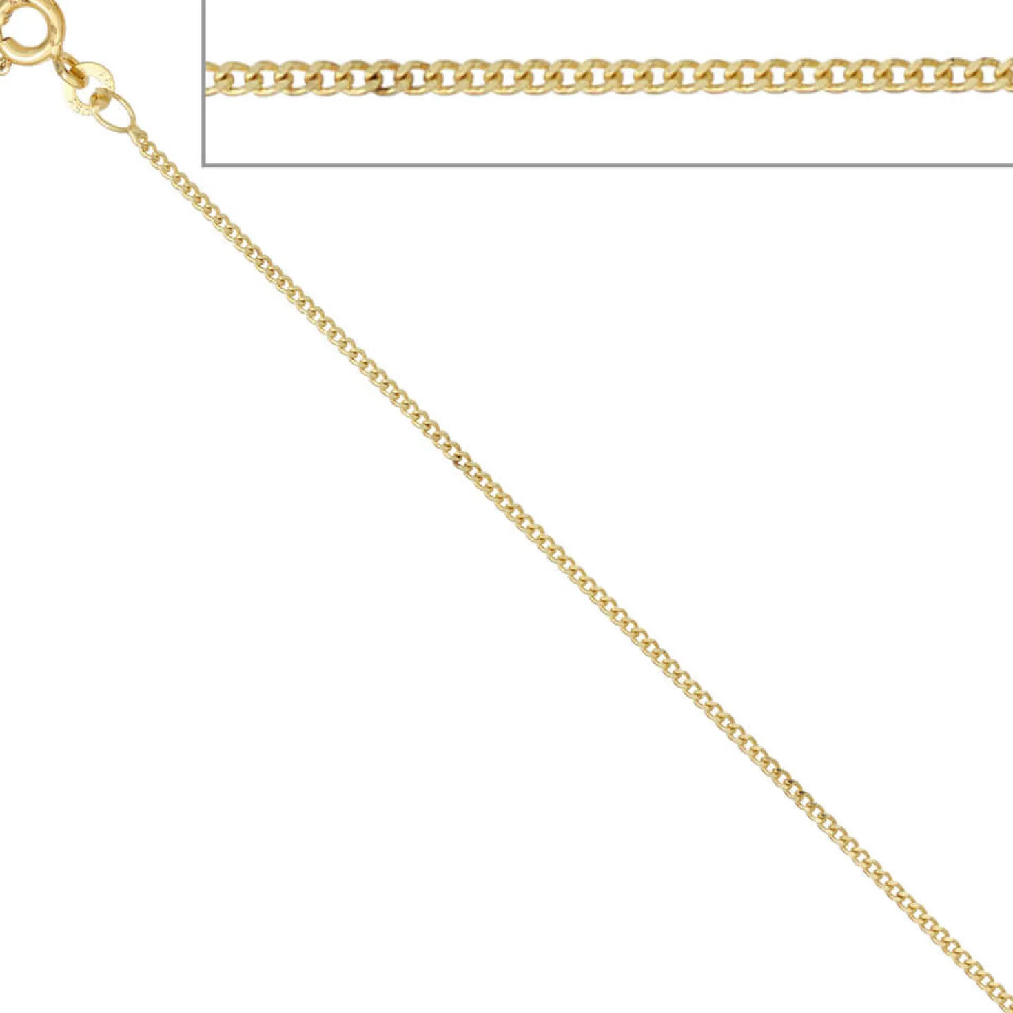 1,3mm Panzerkette Halskette Collier Goldkette 333 Gelbgold Gold 40cm