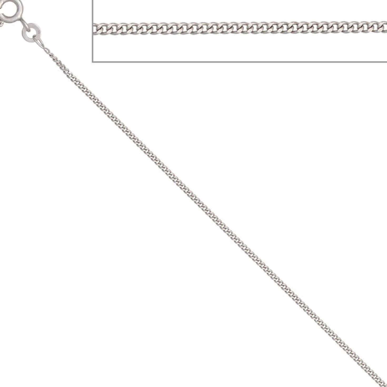 1,3mm Panzerkette Halskette Collier Goldkette 333 Gold Weißgold 38cm