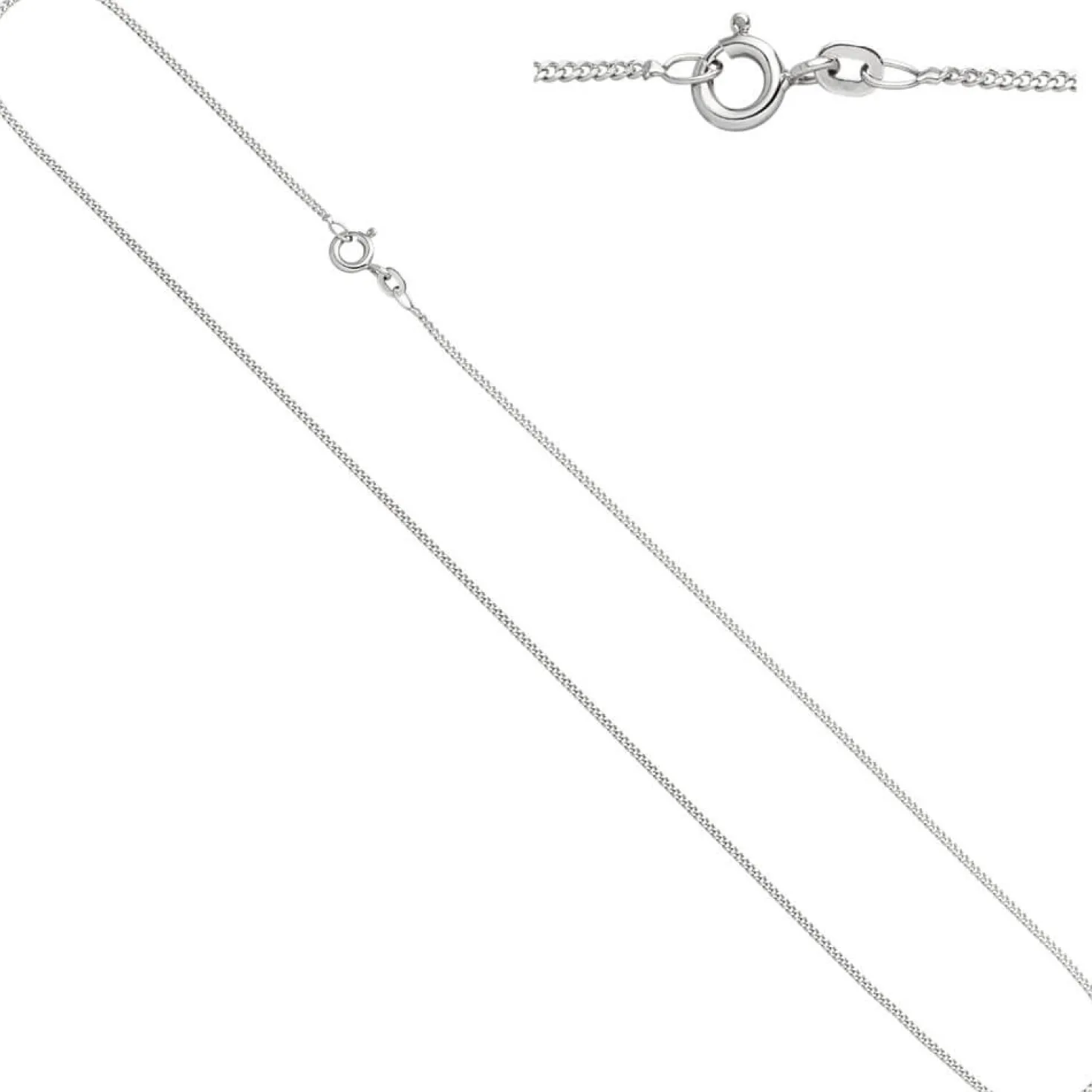 1,3mm Panzerkette Halskette Collier Goldkette 333 Gold Weißgold 38cm