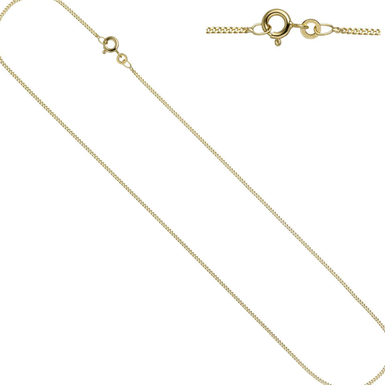 1,3mm Panzerkette Halskette Collier Goldkette 333 Gelbgold Gold 38cm