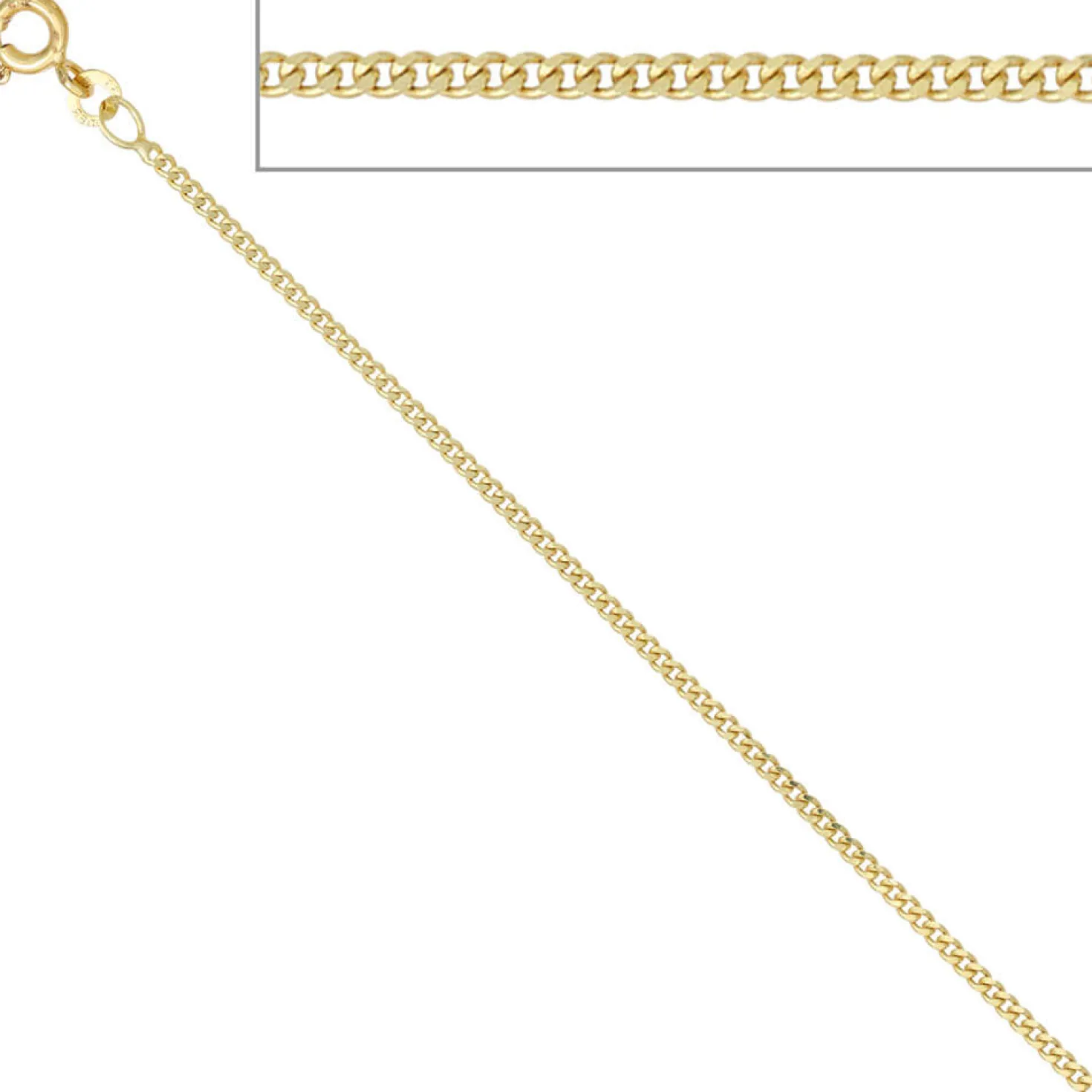1,7mm Panzerkette Halskette Collier Goldkette 585 Gelbgold Gold 42cm