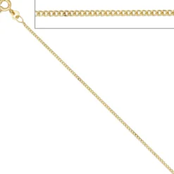 1,3mm Panzerkette Halskette Collier Goldkette 333 Gelbgold Gold 36cm