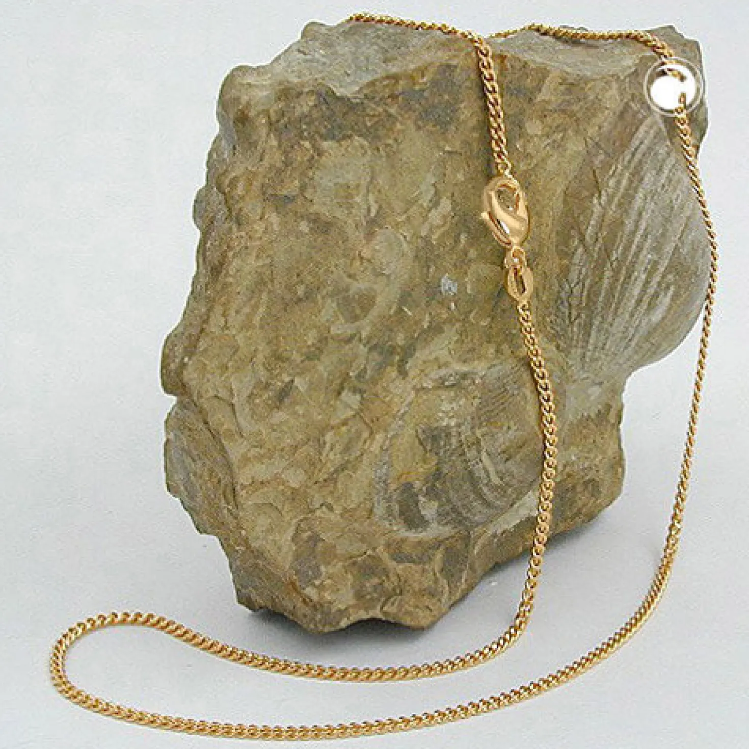 1,7mm Panzerkette Halskette Collier 9Kt 375 Gold Gelbgold flach diamantiert 45cm