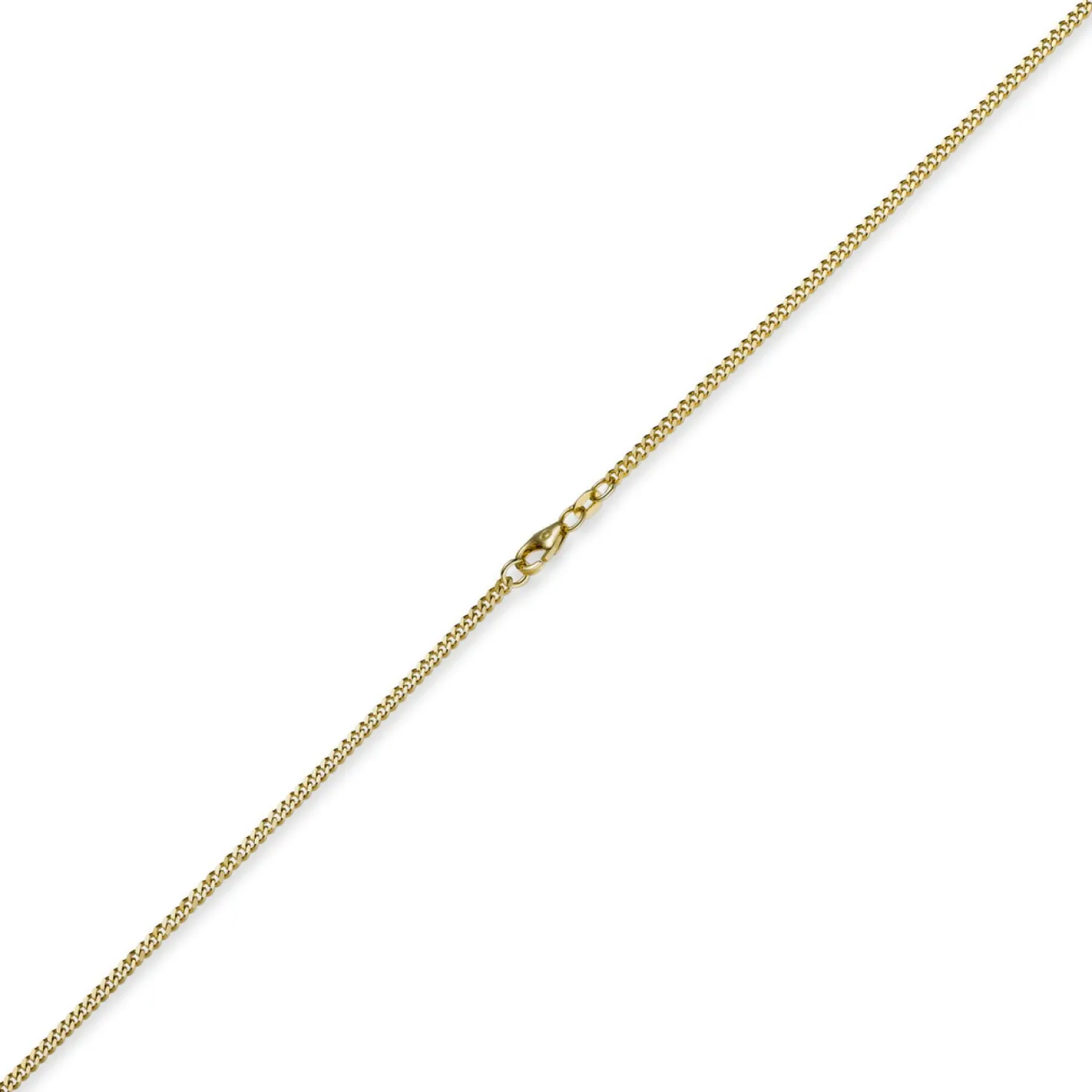 2mm Panzerkette Kette Collier aus 750 Gold Gelbgold, Goldkette, 50cm