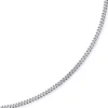 4mm Panzerkette Kette Collier aus 750 Gold Weißgold, Goldkette, 60cm