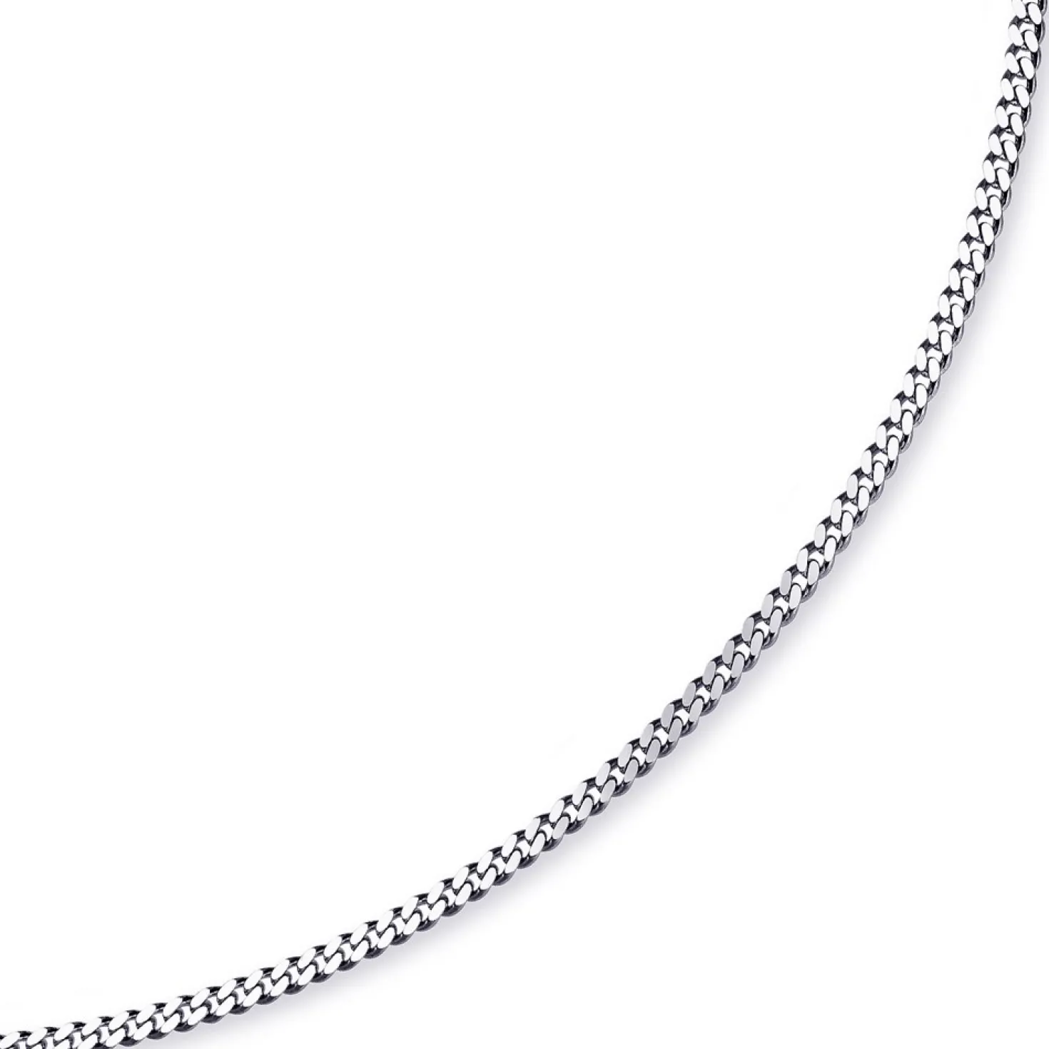4mm Panzerkette Kette Collier aus 750 Gold Weißgold, Goldkette, 60cm