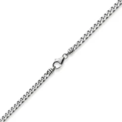 4mm Panzerkette Kette Collier aus 750 Gold Weißgold, Goldkette, 60cm