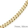 7mm Panzerkette Kette Collier diamantiert, 750 Gold Gelbgold massiv, 50cm