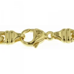 5mm Panzerkette Kette Collier diamantiert, 750 Gold Gelbgold massiv, 45cm