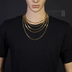 5mm Panzerkette Kette Collier aus 585 Gold Gelbgold, Goldkette, 50cm