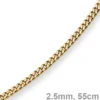 2,5mm Panzerkette Kette Collier aus 585 Gold Gelbgold, Goldkette, 55cm