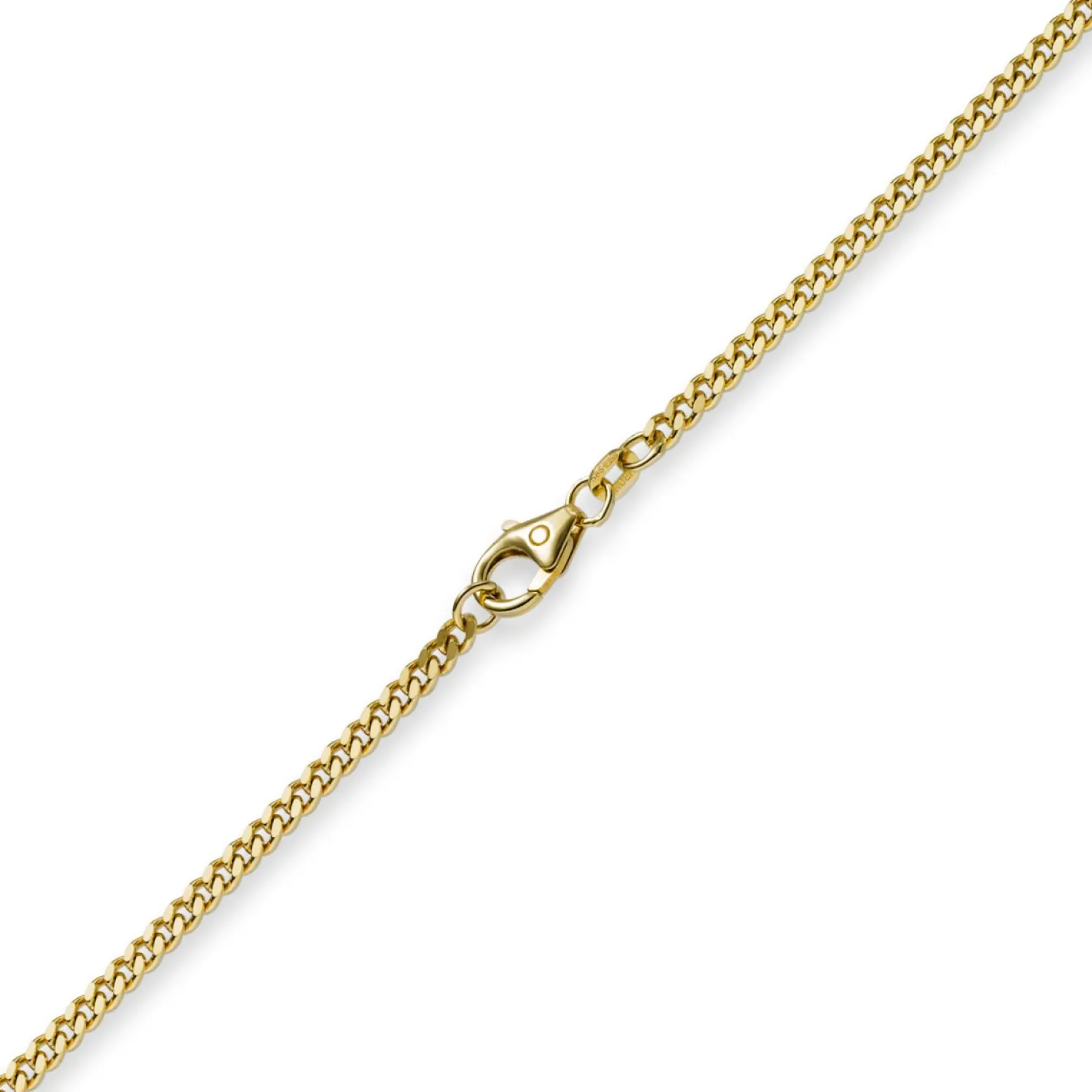 2,5mm Panzerkette Kette Collier aus 585 Gold Gelbgold, Goldkette, 55cm