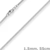 1,5mm Panzerkette Kette Collier aus 585 Gold Weißgold Halsschmuck 55cm