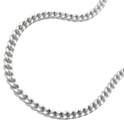 2mm Panzerkette Kette Collier Halskette, 925 Silber, diamantiert, 50cm