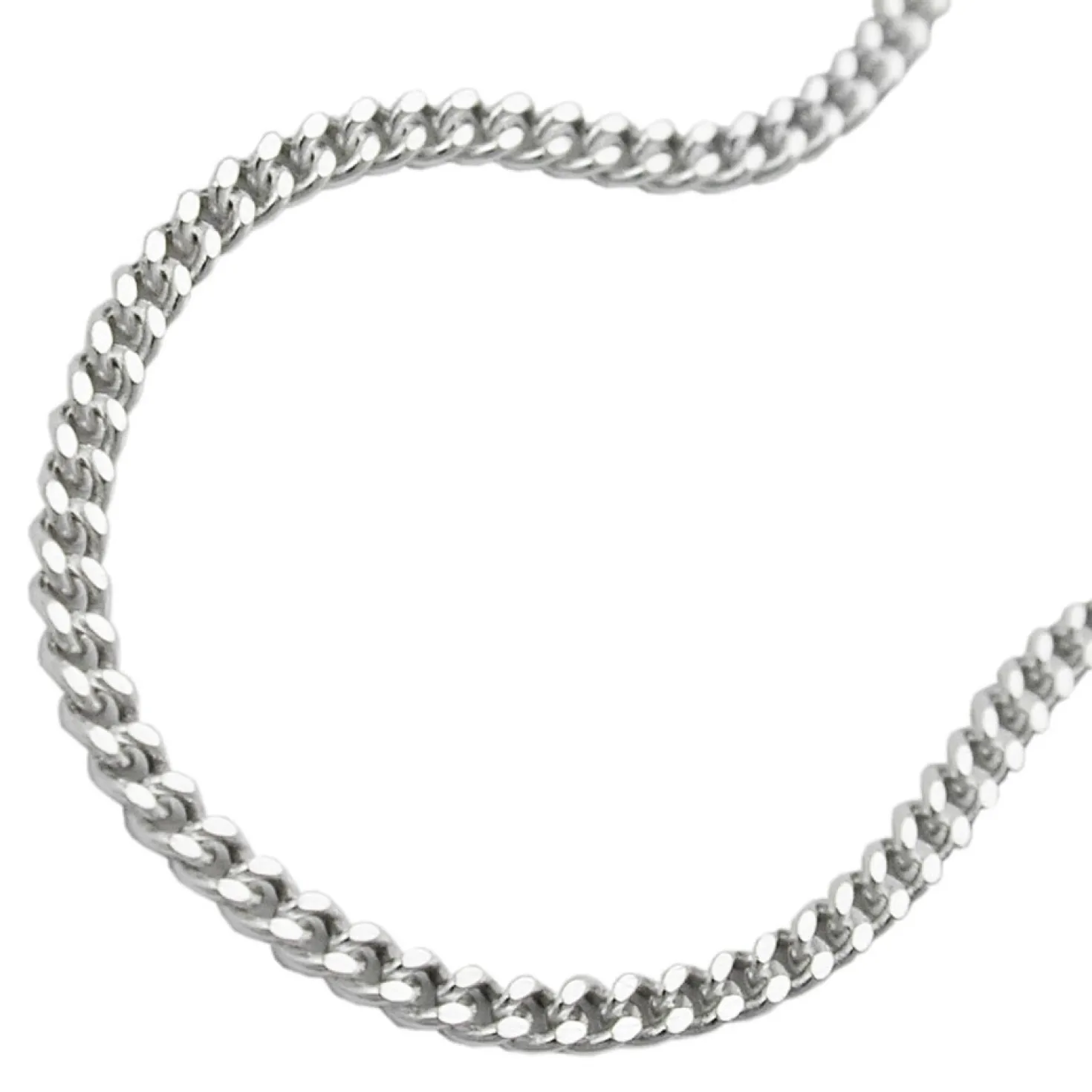 2mm Panzerkette Kette Collier Halskette, 925 Silber, diamantiert 60cm