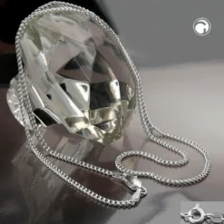 2mm Panzerkette Kette Collier Halskette, 925 Silber, diamantiert 60cm