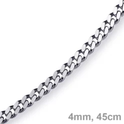 4mm Panzerkette Kette Collier aus 585 Gold Weißgold, Goldkette, 45cm