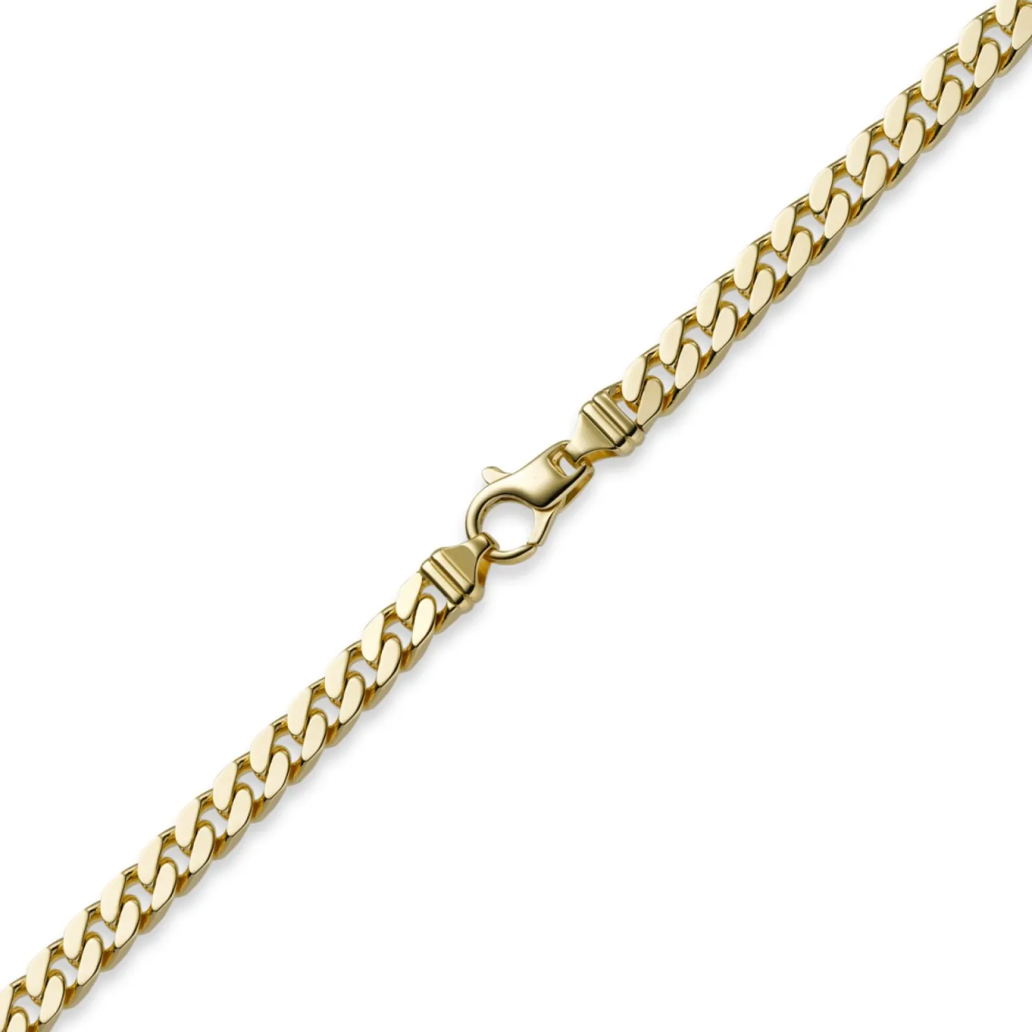 7mm Panzerkette Kette Collier aus 585 Gold Gelbgold, Goldkette, 60cm