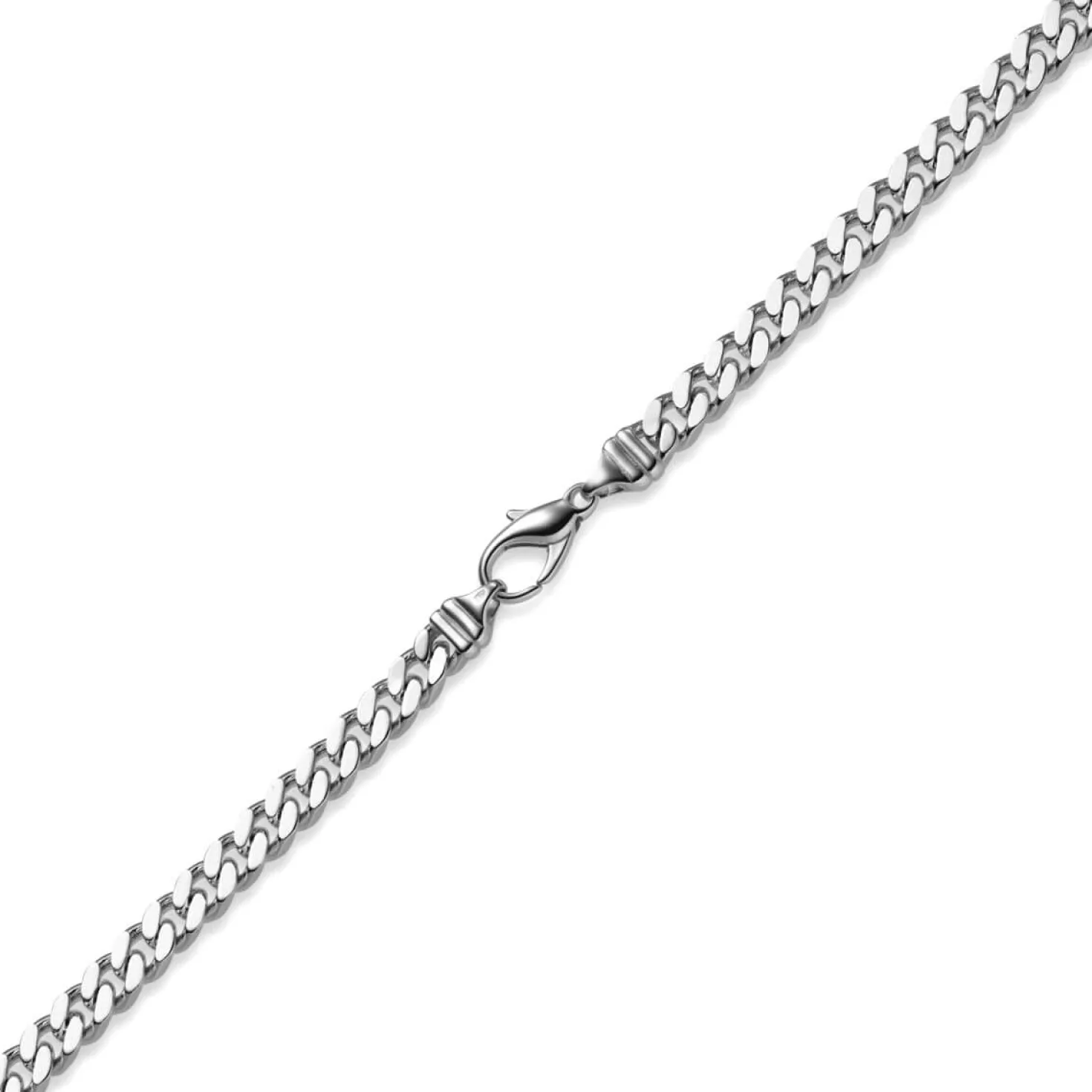 6mm Panzerkette Kette Collier aus 585 Gold Weißgold massiv 55cm Goldkette