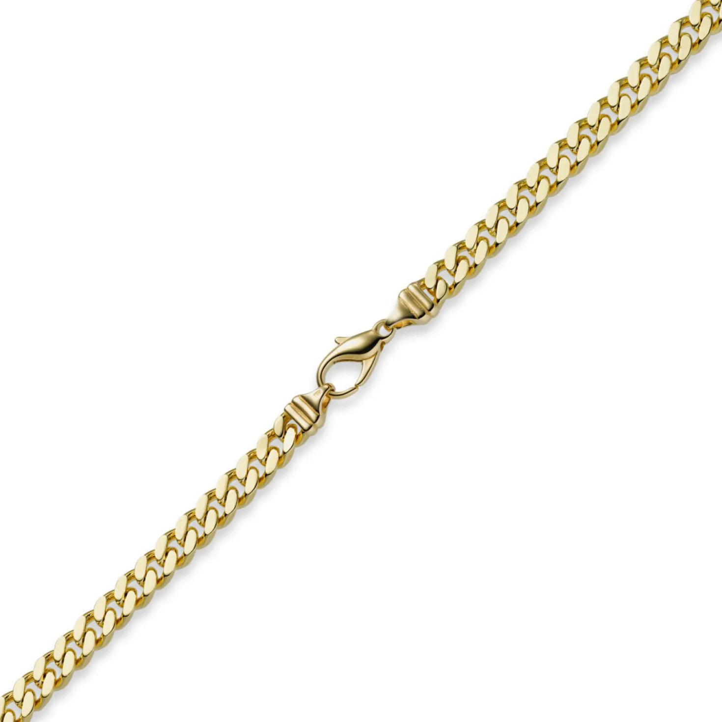 6mm Panzerkette Kette Collier aus 750 Gold Gelbgold, Goldkette, 55cm