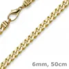 6mm Panzerkette Kette Collier aus 585 Gold Gelbgold, Goldkette, 50cm