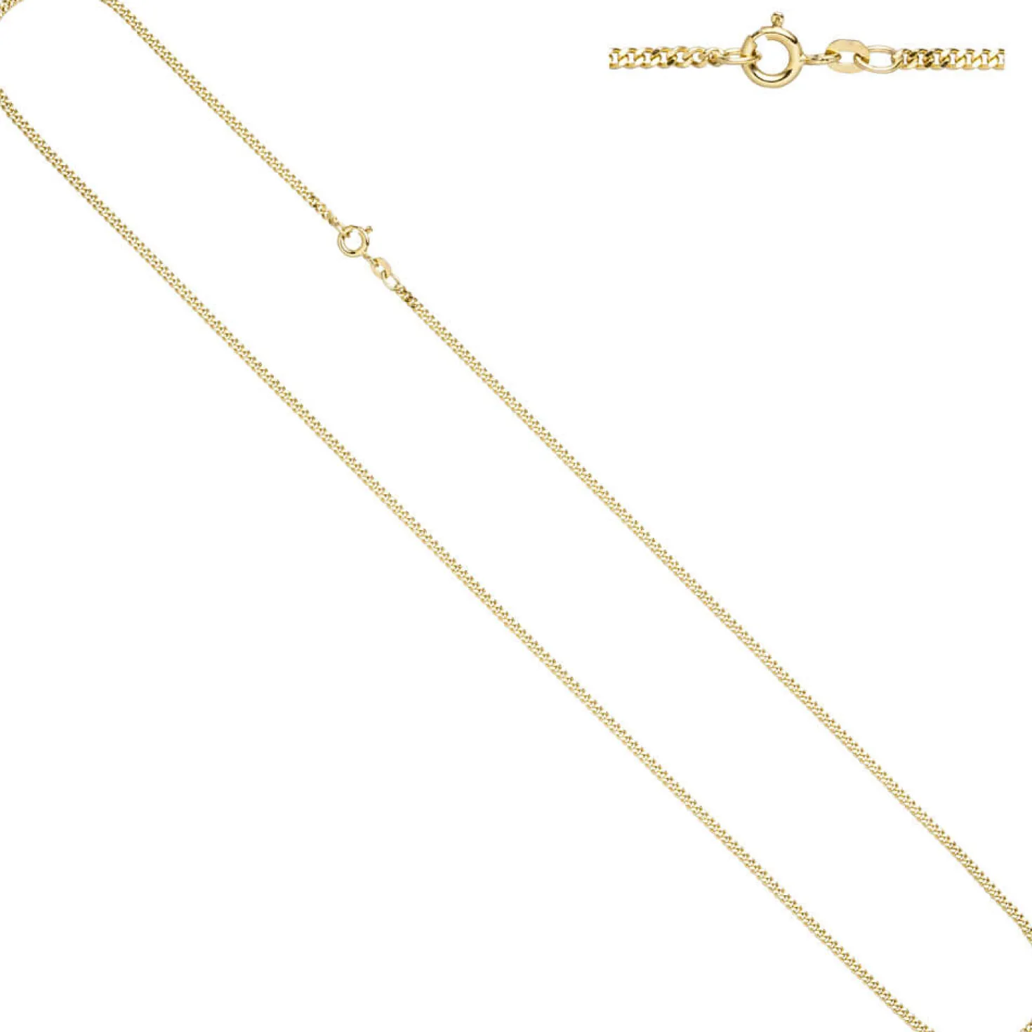 2,1mm Panzerkette Kette Halskette Collier Goldkette aus 333 Gold Gelbgold, 55cm