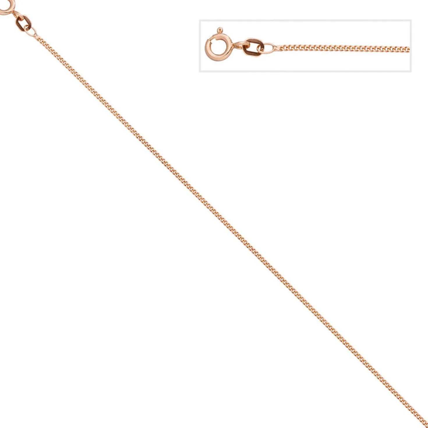 1,3mm Panzerkette Kette Halskette Collier aus 925 Silber rotgold vergoldet 45cm