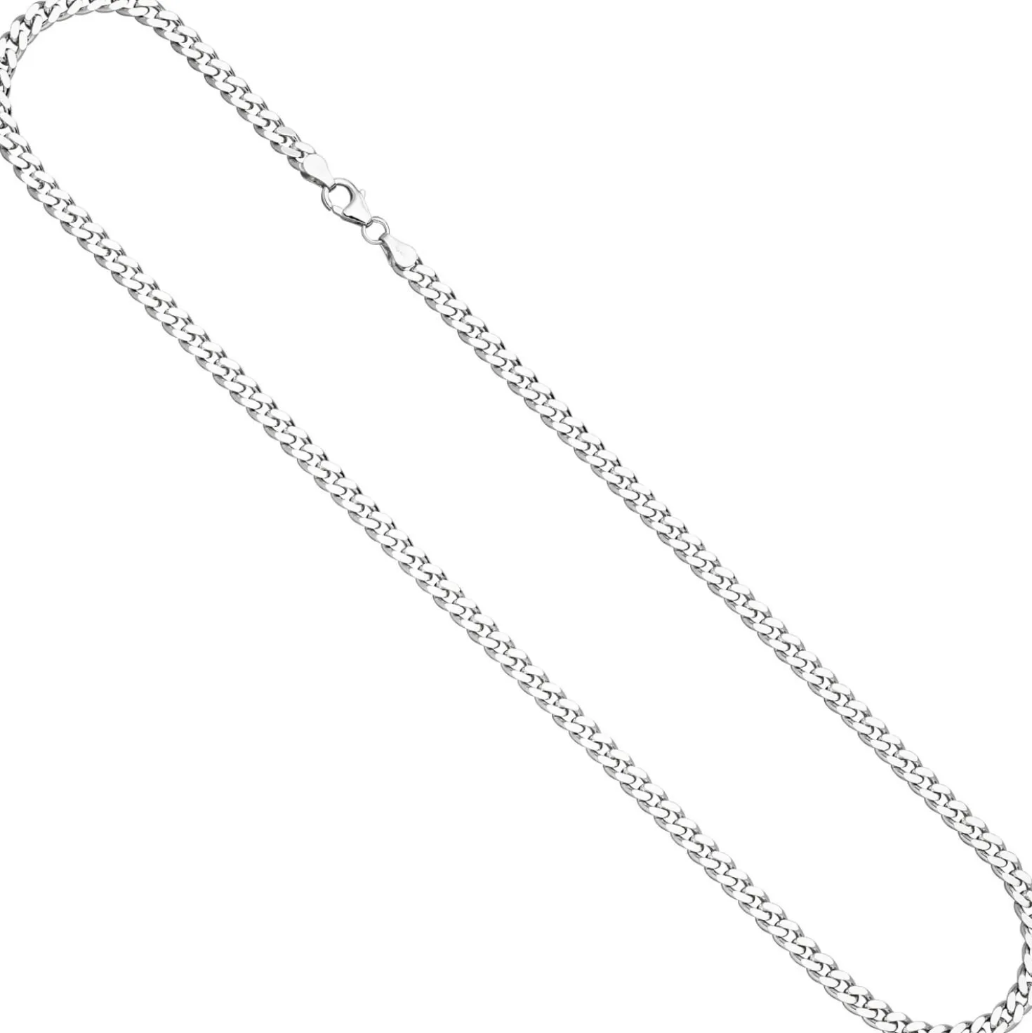 4,6mm Panzerkette Kette Halskette Halsschmuck 925 Silber rhodiniert 60cm Herren