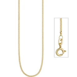 1,3mm Panzerkette Kette Halskette Collier aus 925 Silber gelbgold vergoldet 42cm