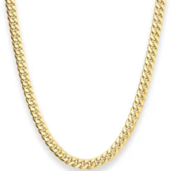 6mm Panzerkette oval diamantiert Kette Collier aus 585 Gold Gelbgold 45cm