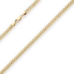 4,7mm Panzerkette oval diamantiert Collier Halskette aus 585 Gold Gelbgold 55cm