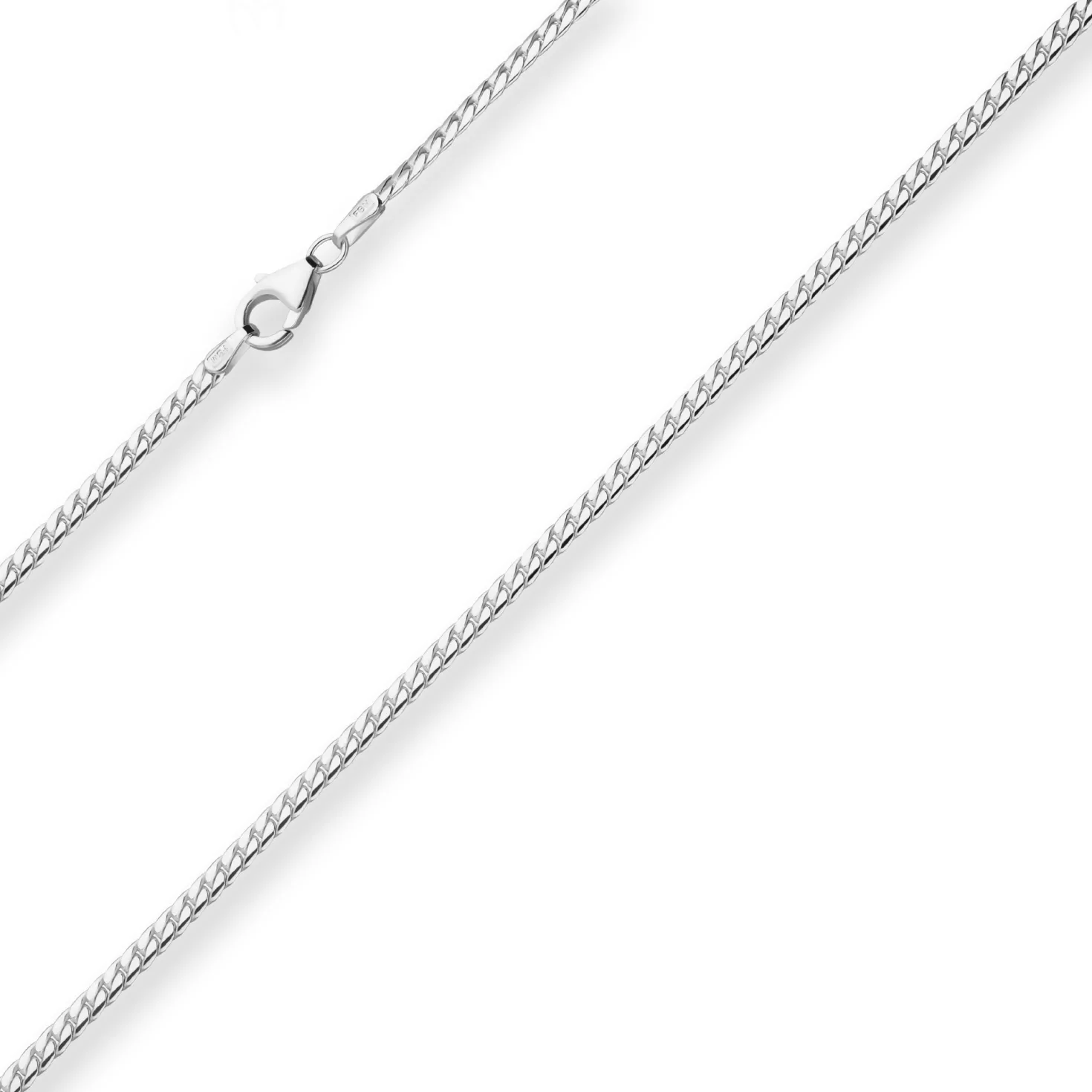 2,8mm Panzerkette oval Silberkette Collier Halskette aus 925 Silber 60cm