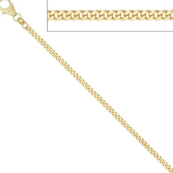 2,3mm Panzerkette Panzer Kette Collier 333 Gelbgold 70cm Halskette Halsschmuck