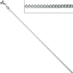 1,6mm Panzerkette Panzer Kette Collier, 925 Silber, Silberkette, 38 cm
