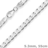 5,3mm Panzerkette Silberkette Collier Halskette aus 925 Silber 55cm