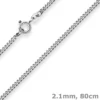 2,1mm Panzerkette Silberkette Collier Halskette aus 925 Silber rhodiniert 80cm