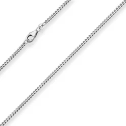 2,4mm Panzerkette Silberkette Collier Halskette aus 925 Silber rhodiniert 50cm