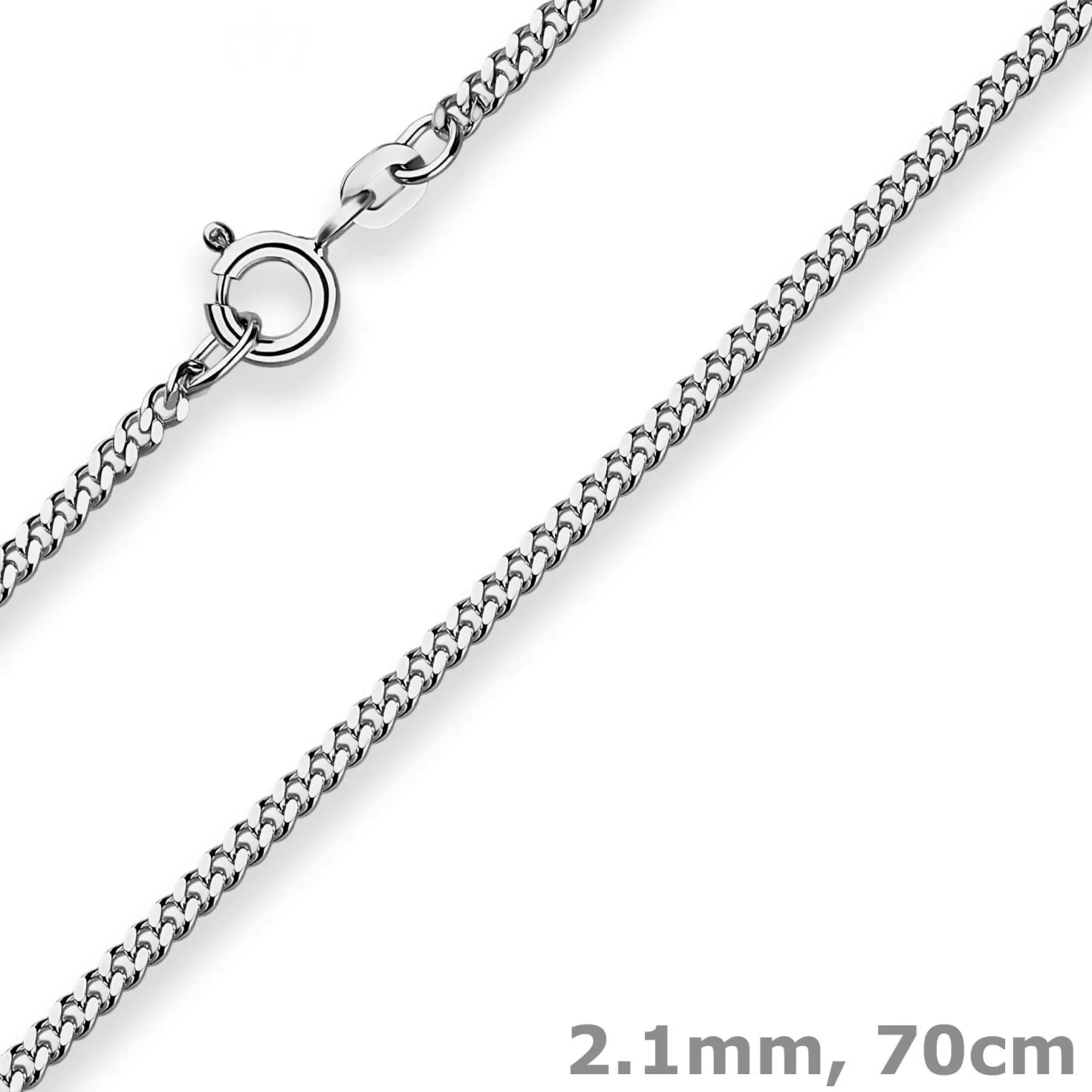 2,1mm Panzerkette Silberkette Collier Halskette aus 925 Silber rhodiniert 70cm