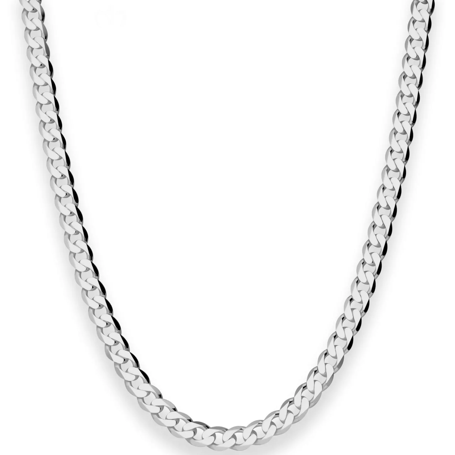 5,3mm Panzerkette Silberkette Collier Halskette aus 925 Silber rhodiniert 50cm