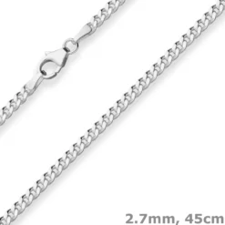 2,7mm Panzerkette Silberkette Collier Halskette aus 925 Silber 45cm