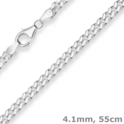 4,1mm Panzerkette Silberkette Collier Halskette aus 925 Silber 55cm