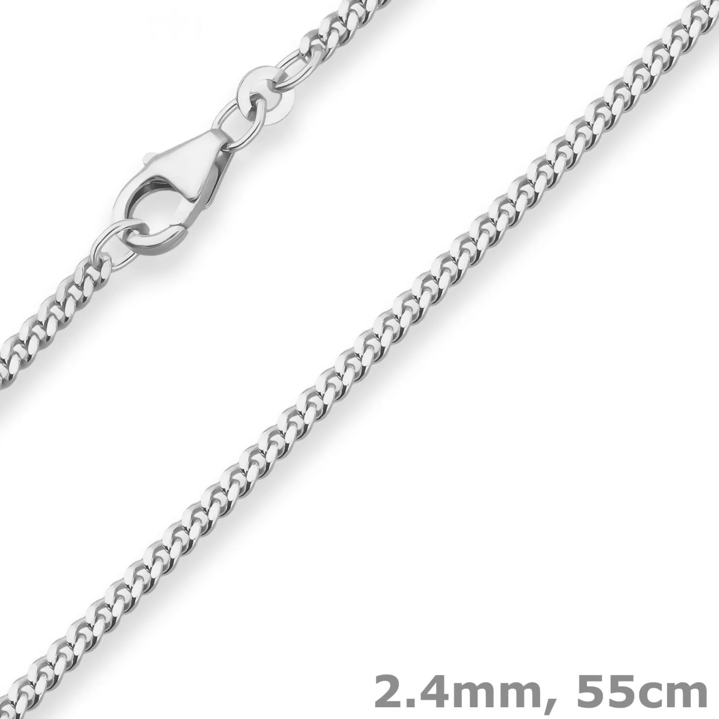 2,4mm Panzerkette Silberkette Collier Halskette aus 925 Silber 55cm
