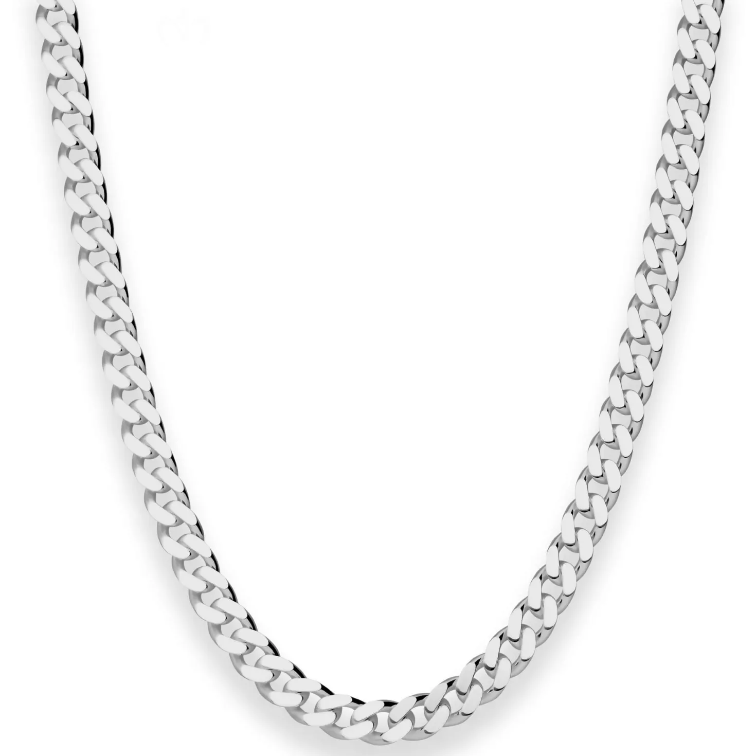 6mm Panzerkette Silberkette Collier Halskette aus 925 Silber rhodiniert 55cm