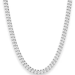 5,4mm Panzerkette Silberkette Collier Halskette aus 925 Silber rhodiniert 55cm