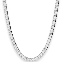 5,3mm Panzerkette Silberkette Collier Halskette aus 925 Silber rhodiniert 60cm