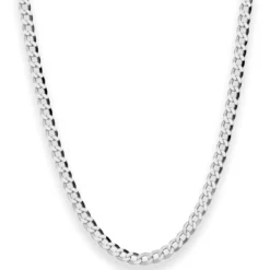 4,5mm Panzerkette Silberkette Collier Halskette aus 925 Silber rhodiniert 45cm
