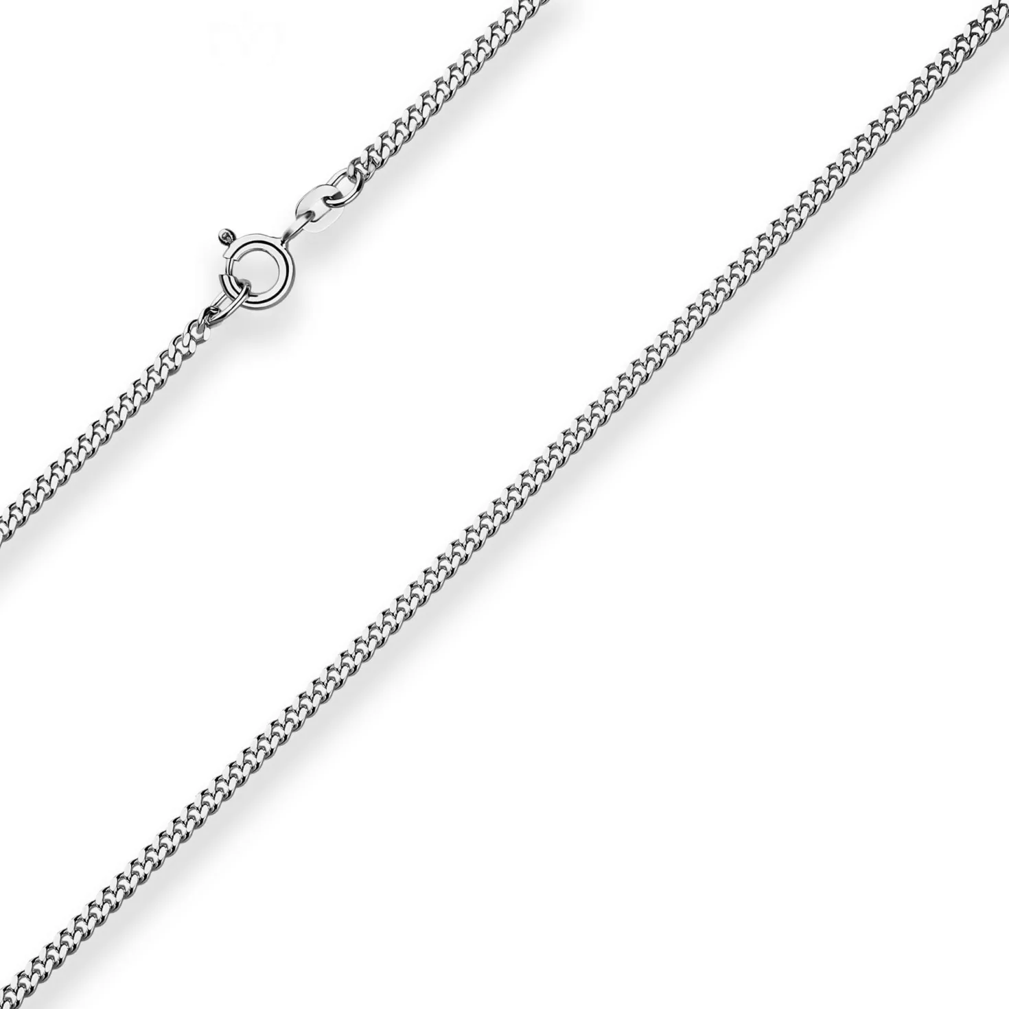 2,1mm Panzerkette Silberkette Collier Halskette aus 925 Silber rhodiniert 38cm