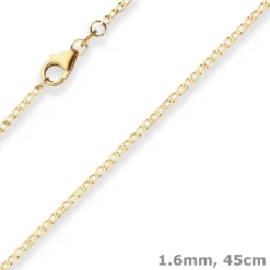 1,6mm Panzerkette weit Collier Halskette aus 333 Gold Gelbgold 45cm