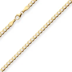 3,9mm Panzerkette weit Goldkette Collier Halskette aus 585 Gold Gelbgold 55cm