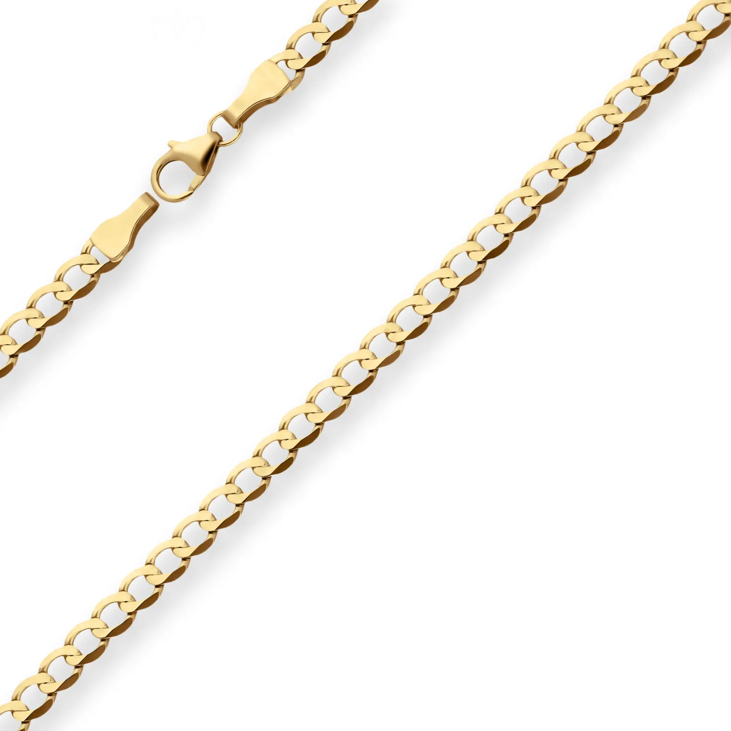 3,9mm Panzerkette weit Goldkette Collier Halskette aus 585 Gold Gelbgold 55cm